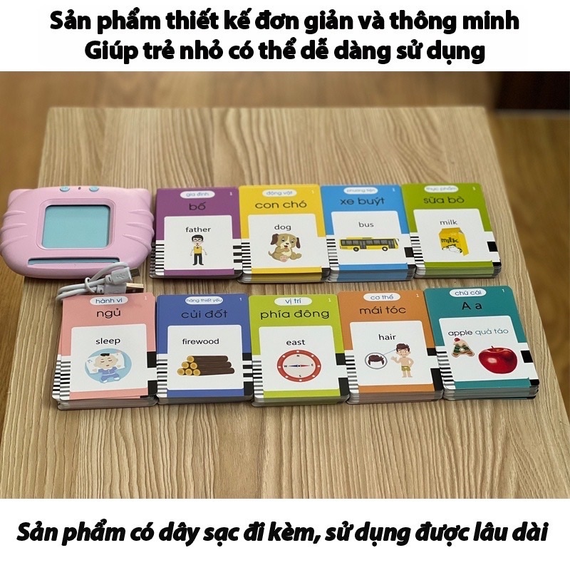 Ảnh Máy Đọc Thẻ Flashcard Anh -Việt 3 Chế Độ Đọc: Song Ngữ Anh-Việt, Tiếng Việt, Tiếng Anh Kèm Phát Nhạc 1