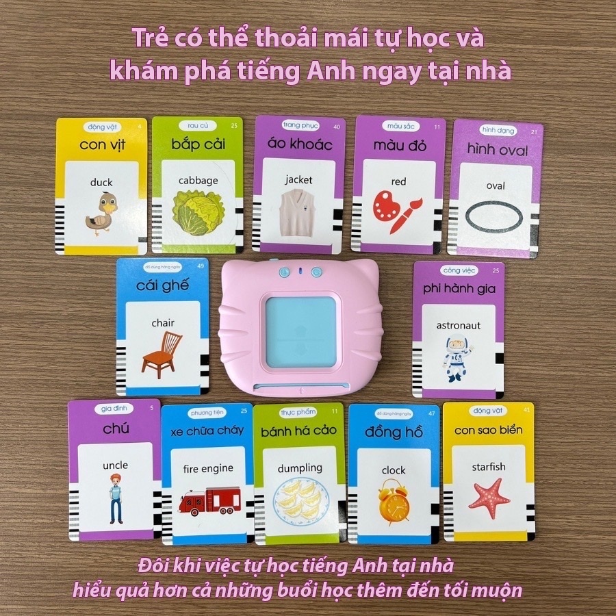Ảnh Máy Đọc Thẻ Flashcard Anh -Việt 3 Chế Độ Đọc: Song Ngữ Anh-Việt, Tiếng Việt, Tiếng Anh Kèm Phát Nhạc 2