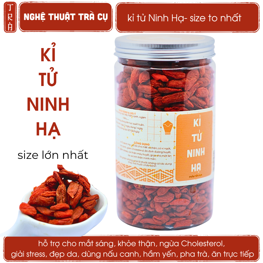 KỈ TỬ NINH HẠ 100gr-500gr - loại hạt lớn nhất đóng hủ kín đầy đủ thông tin sản phẩm