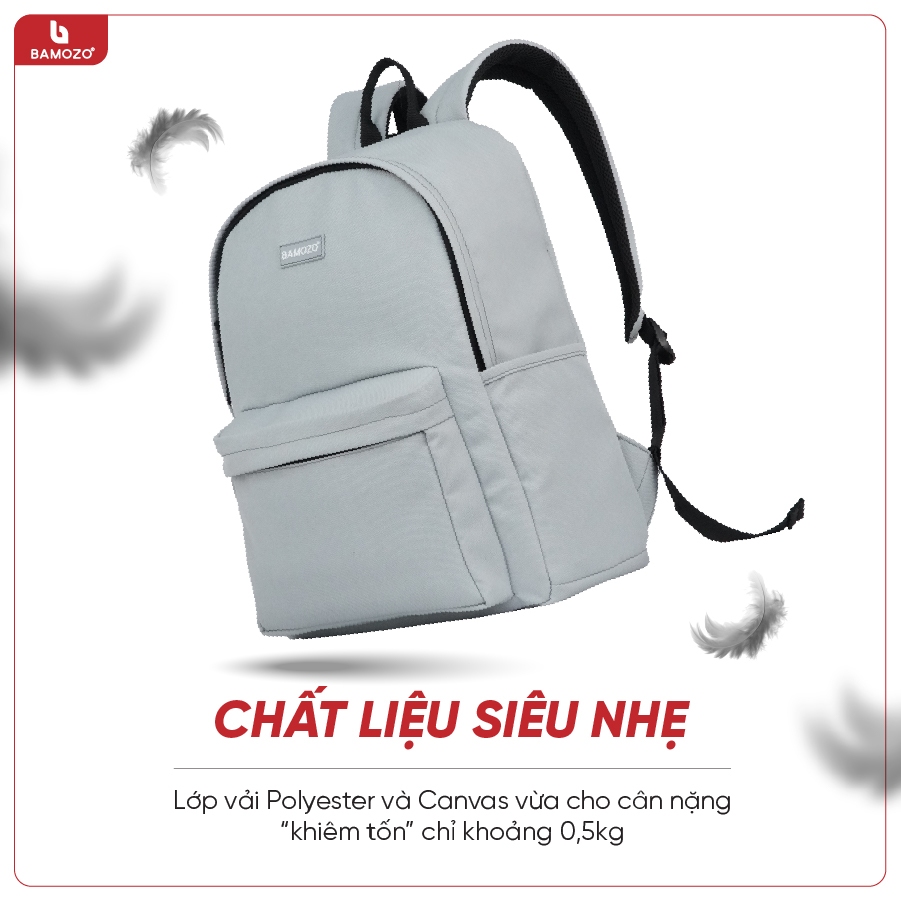 Ảnh Balo Basic Bamozo, Balo Thời Trang Nam Nữ, Trượt Nước Cao Cấp - Bảo Hành Trọn Đời 2
