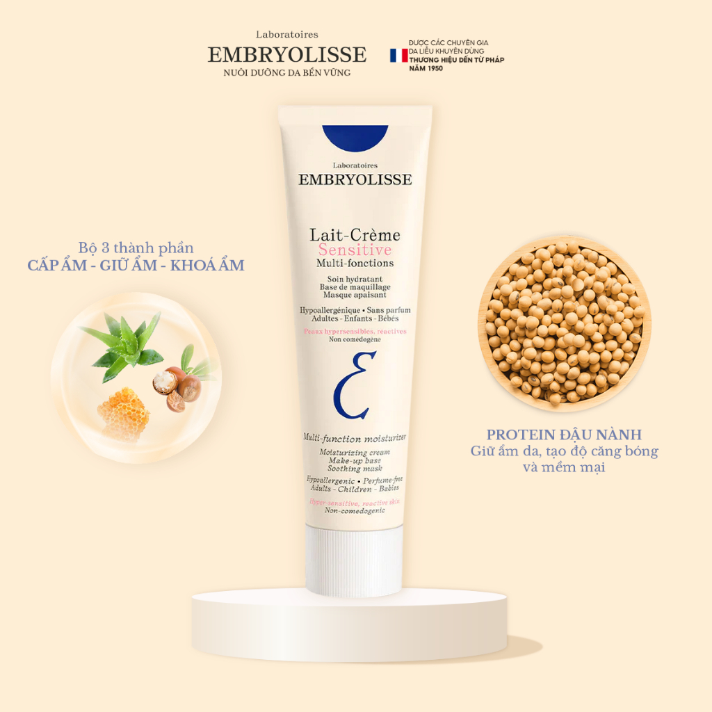 Ảnh Kem dưỡng ẩm dành cho da nhạy cảm Embryolisse Lait Creme Sensitive 15ml 4