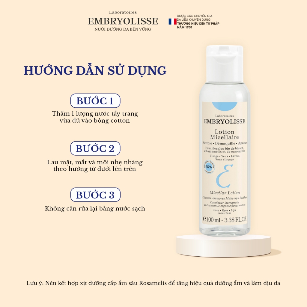 Ảnh Nước Tẩy Trang Cây Phỉ Embryolisse Lotion Micellaire 250ml 4