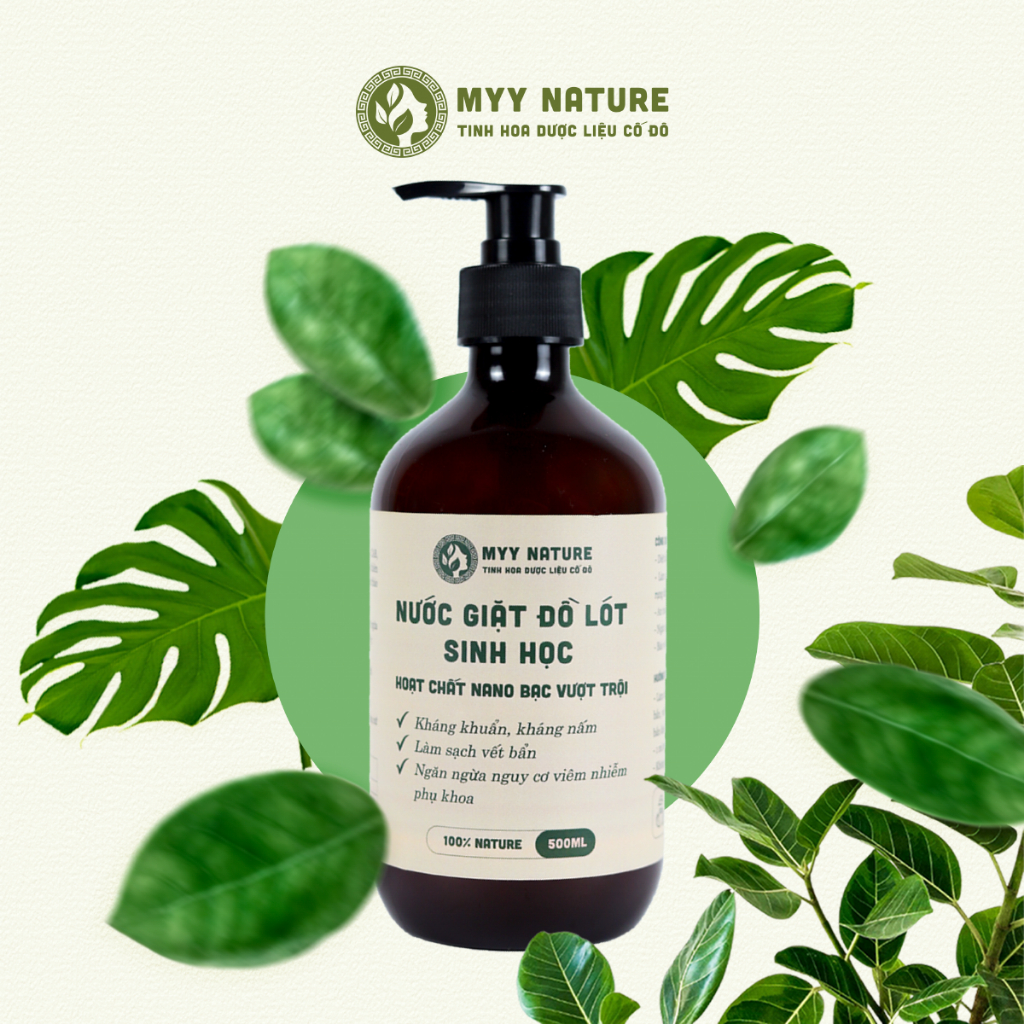 Nước Giặt Đồ Lót Sinh Học chai 500ml - Myy Nature - Diệt Khuẩn, Kháng Nấm Chuyên Sâu Cho Đồ Lót