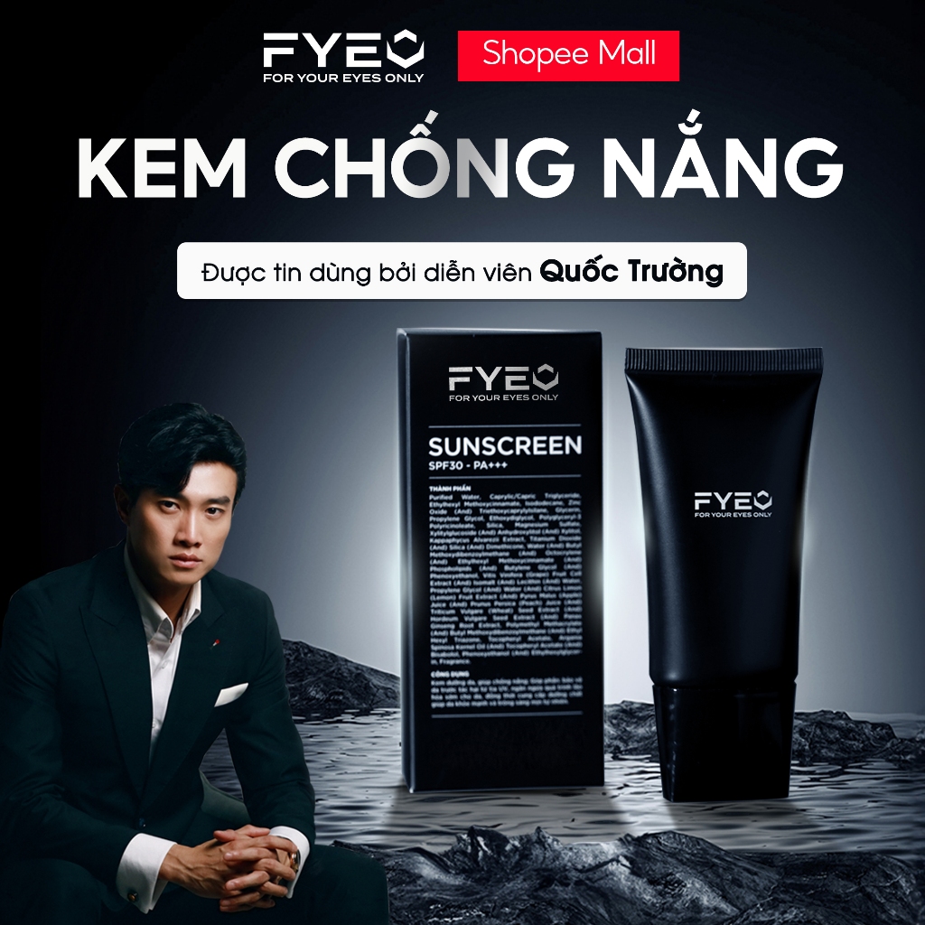 Kem chống nắng nam FYEO SPF30+ dưỡng ẩm, sáng da - Hương nước hoa Pháp cao  cấp chính hãng với 3 tầng hương ĐẶC BIỆT | Shopee Việt Nam