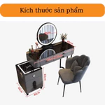 Bàn Phấn, Bàn Trang Điểm Sang Trọng và Thông Minh,Sạc Không Dây Gương Led Cảm Ứng 3 màu, Loa Bluetooth, 2 Cổng USB T03 — ảnh 2