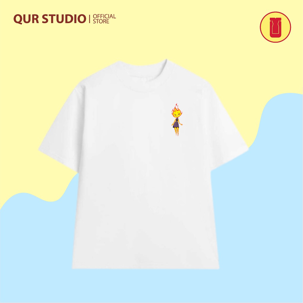 Áo Thun Cặp Đôi Elementals Lửa Và Nước Chất Liệu 100% Cotton 2 Chiều Bởi QUR STUDIO V1.0