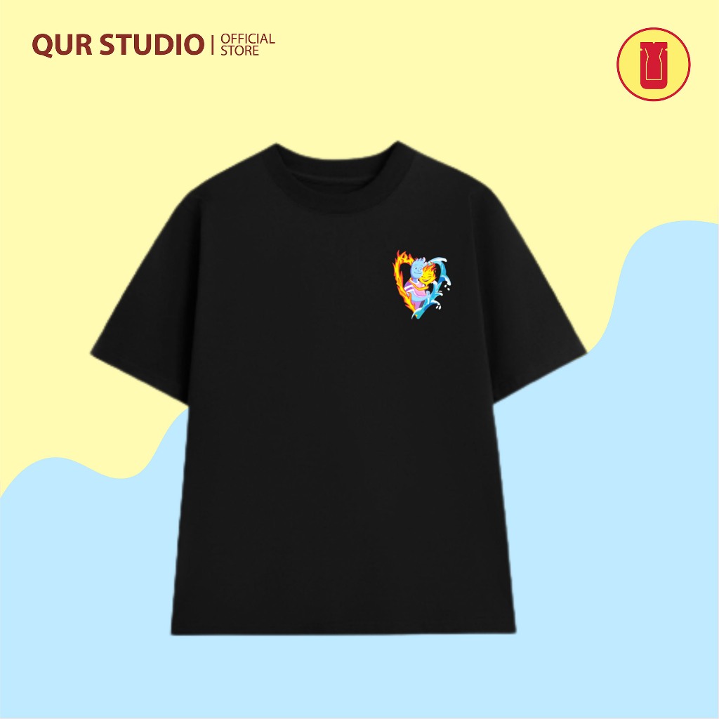 Áo Thun Cặp Đôi Elementals Lửa Và Nước Chất Liệu 100% Cotton 2 Chiều Bởi QUR STUDIO V2.0