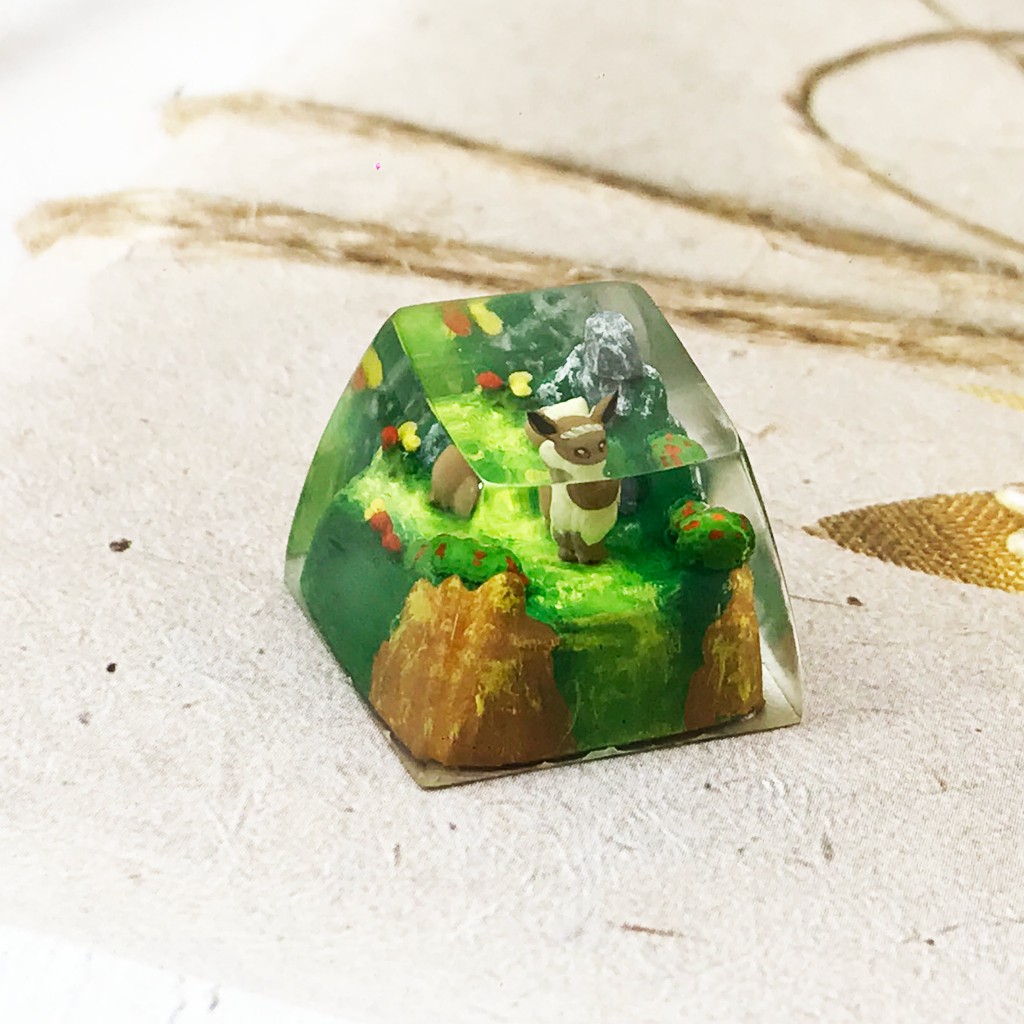 Eevee keycap, Artisan keycap, mechanical keyboard, Custom Resin Keycap ...