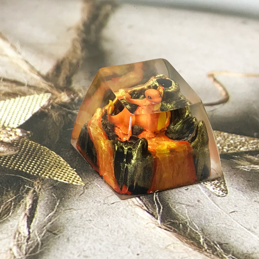 Chamander keycap, Anime custom keycap, Resin handmade keycaps, Keycap ...