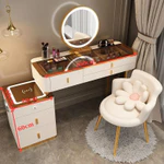 Bàn Trang Điểm, Bàn Phấn Thông Minh Có Gương Đèn Led Cảm Ứng 3 Màu, Sạc Không Dây, Loa Buetooth,2 Cổng USB Tiện nghi T02 — ảnh 3