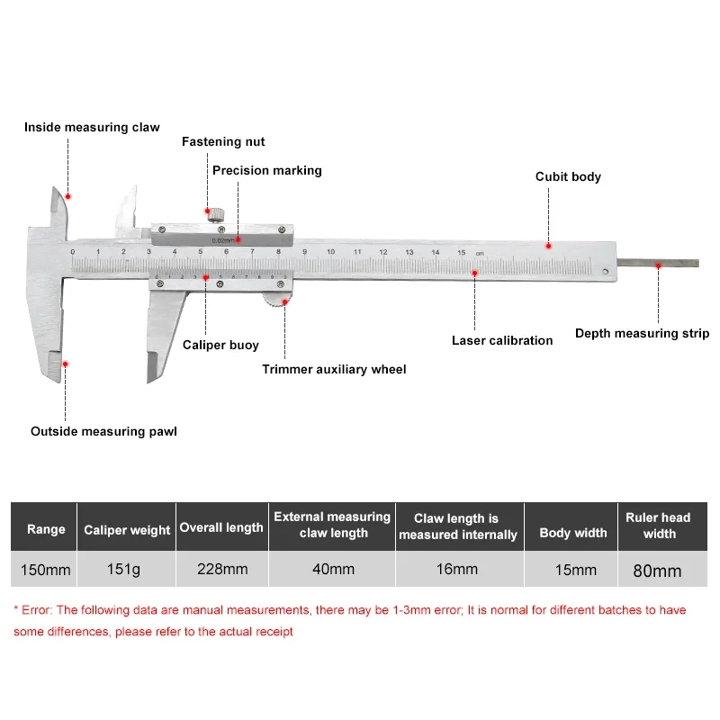 Thước kẹp cơ 150mm bằng thép hợp kim