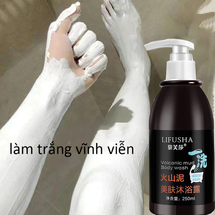 Brightening White Moisturizing Body Wash Exfoliator – 250 ml