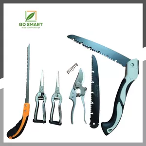 Combo Dụng Cụ Làm Vườn Cây Cảnh Bonsai Nhật Bản (Kéo Tỉa Trắng Kéo Cắt Cành SK5 Cưa Lách New và Cưa Gập - GD Smart