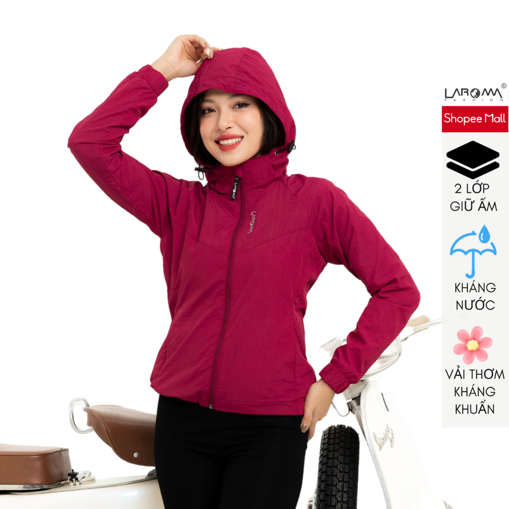 Áo Gió Nữ LAROMA | Giữ Ấm – Mềm Mại – Mũ Rời