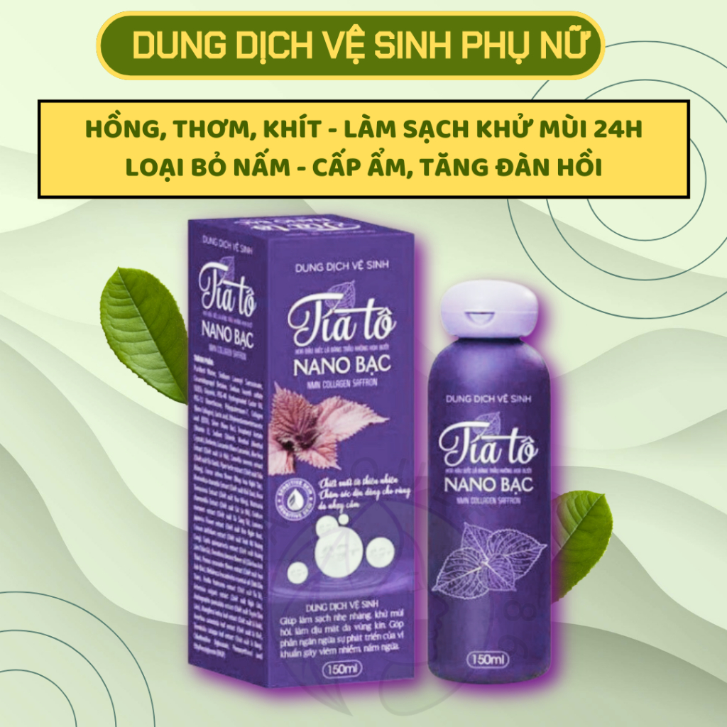 Dung Dịch Vệ Sinh 💕Tía Tô  💕 150ml, hương thơm quyến rũ, Cân bằng độ pH, làm sạch vi khuẩn gây viêm nhiễm
