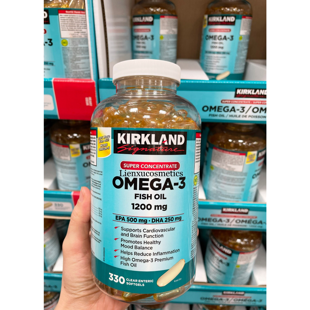 Dầu cá Omega 3 Kirkland Signature super concentrate 1200mg, hộp 330