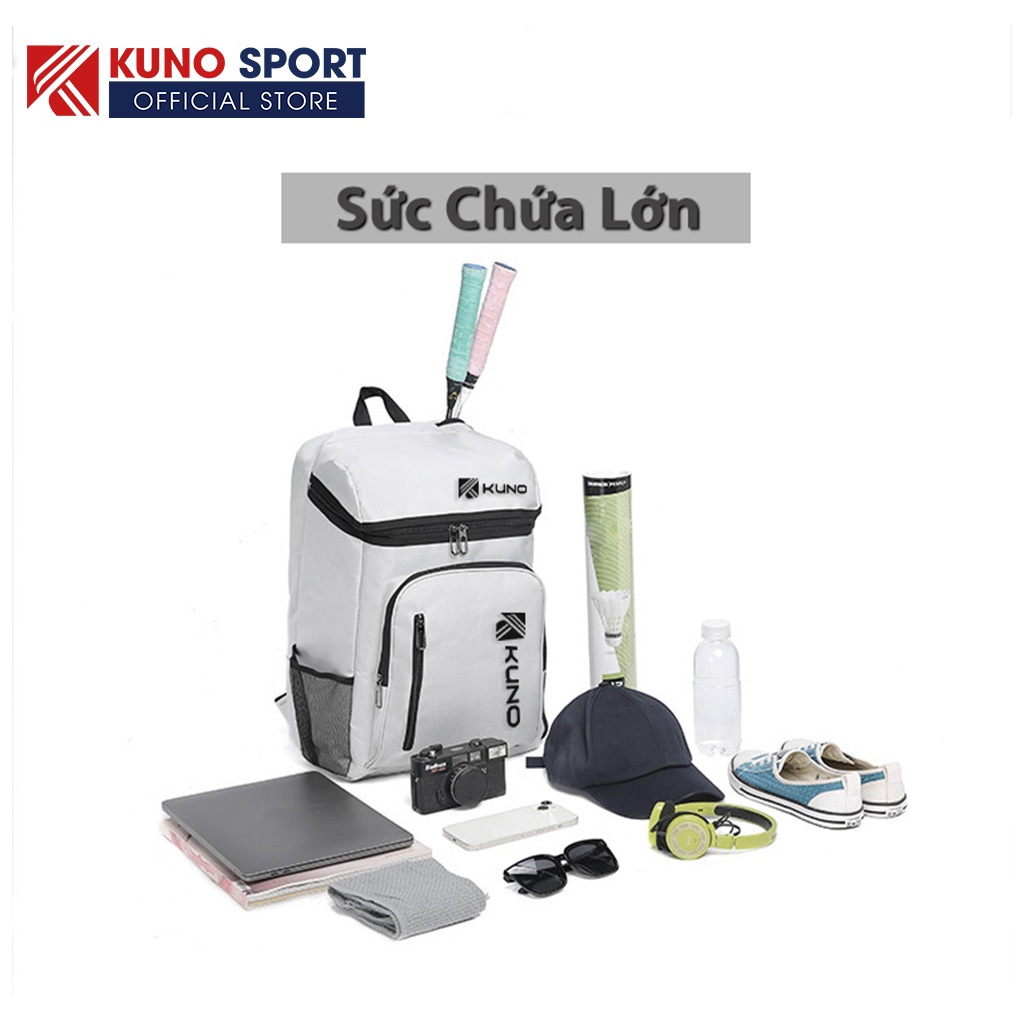 Ảnh Balo thể thao KUNO đựng vợt cầu lông tennis, túi đựng thể thao ngoài trời du lịch có ngăn đựng giày riêng 3