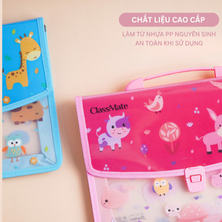 Cặp Cho Bé Đi Học Thêm CLASSMATE, Cặp Nhựa 2 Ngăn Có Quai Xách Hình Safari Dễ Thương, An Toàn CL-SB303