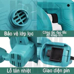 Máy thổi hút bụi cầm tay Makita, động cơ lõi đồng 680w, công suất lớn để hút thổi bụi ô tô, gia đình, nhà xưởng — ảnh 4