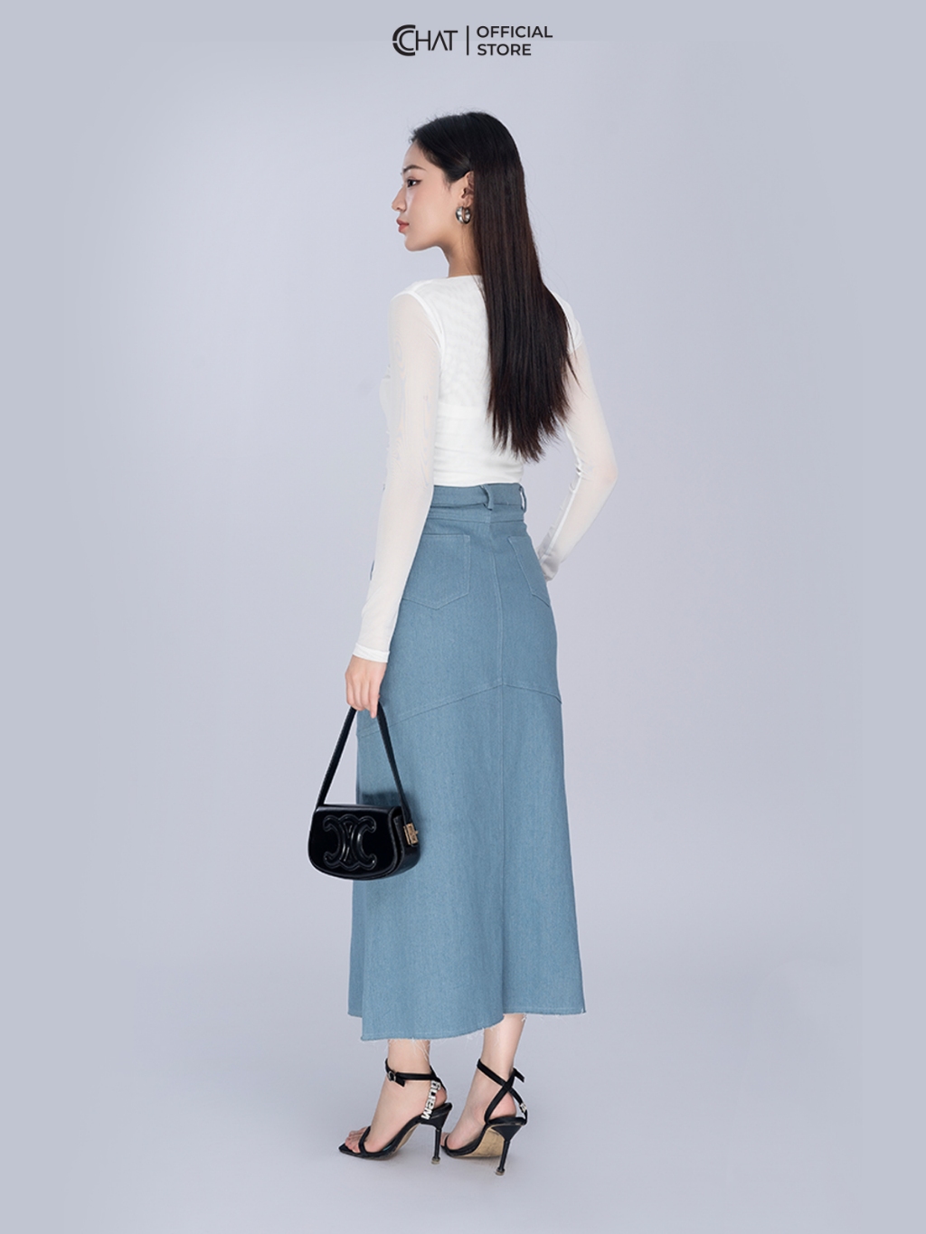 Ảnh Áo Thun 𝐂𝐂𝐇𝐀𝐓 Lưới Xếp Vai Dáng Ôm Chất Vải Cao Cấp Mềm Mịn Co Giãn 4 Chiều 23TDC2013OT 4