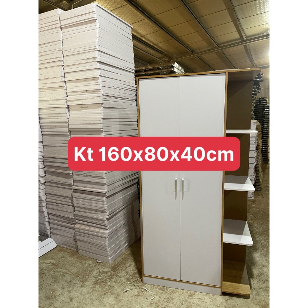 Tủ quần áo cánh mở gỗ mdf DecorAnhKhoa lắp ghép dễ dàng, kích thước 1m6 x 80 x 40cm, hiện đại, chắc