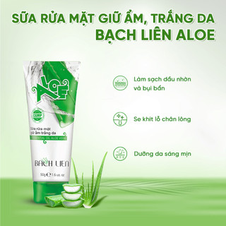 [CHÍNH HÃNG] Sữa rửa mặt giữ ẩm, trắng da Bạch Liên Aloe 50g