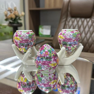 Cóng sứ chòe than , chòe lửa hàng Bát tràng mẫu - Bách Hoa gắn sẵn tai lồng chích chòe