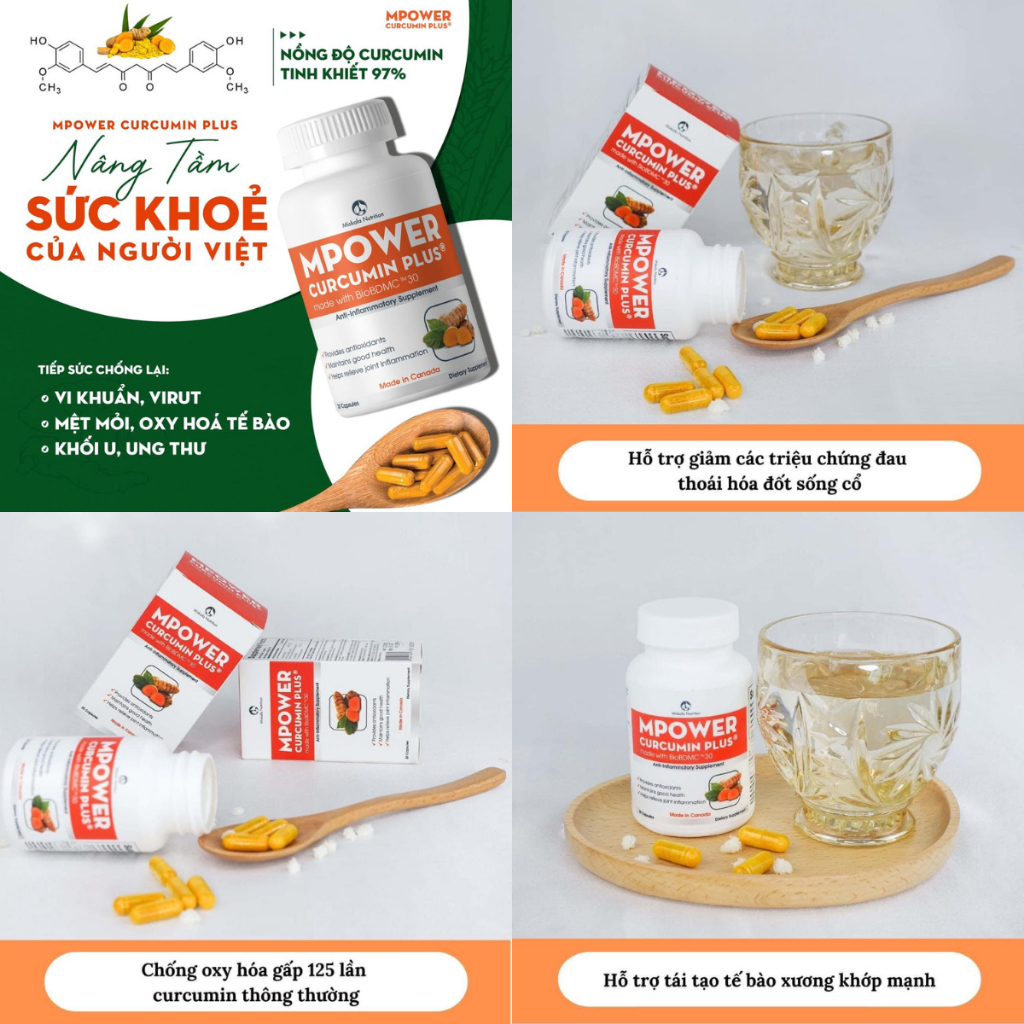 Viên uống Curcumin plus Mpower nhập khẩu canada tăng cường sức khỏe trẻ hóa  cơ thể, làm lành vết thương. | Shopee Việt Nam