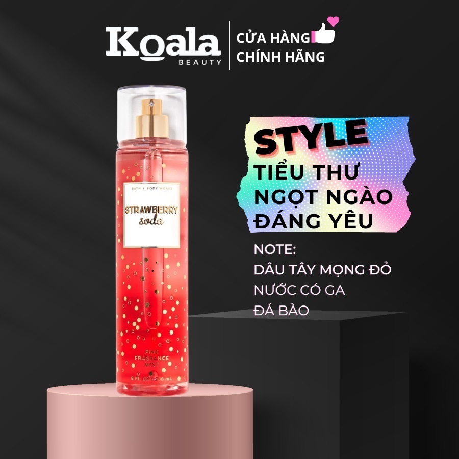 body mist Xịt thơm Strawberry Soda 236ml hương thơm nhẹ nhàng, cá tính