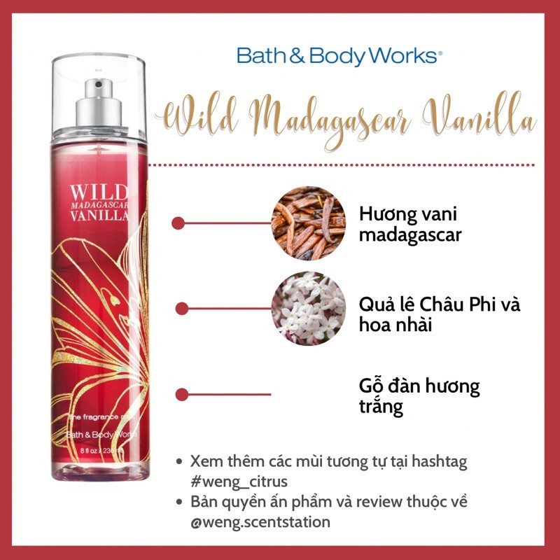 Xịt thơm toàn thân Wild Madagascar Vanilla 236ml hương thơm cá tính