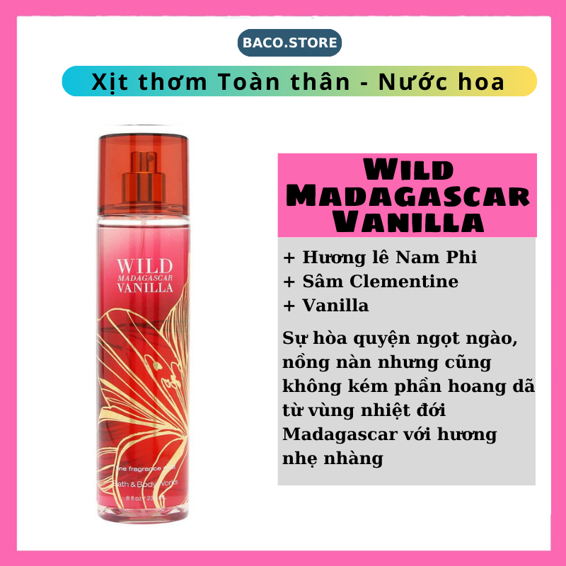 Xịt thơm toàn thân Wild Madagascar Vanilla 236ml hương thơm cá tính