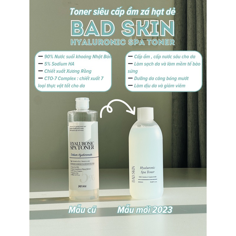 TONER BAD SKIN HYALURONIC SPA dưỡng ẩm cấp nước làm dịu da siêu lành
