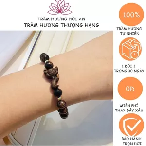 Vòng tay trầm hương sánh chìm thời trang nữ 8ly mix charm các loại.