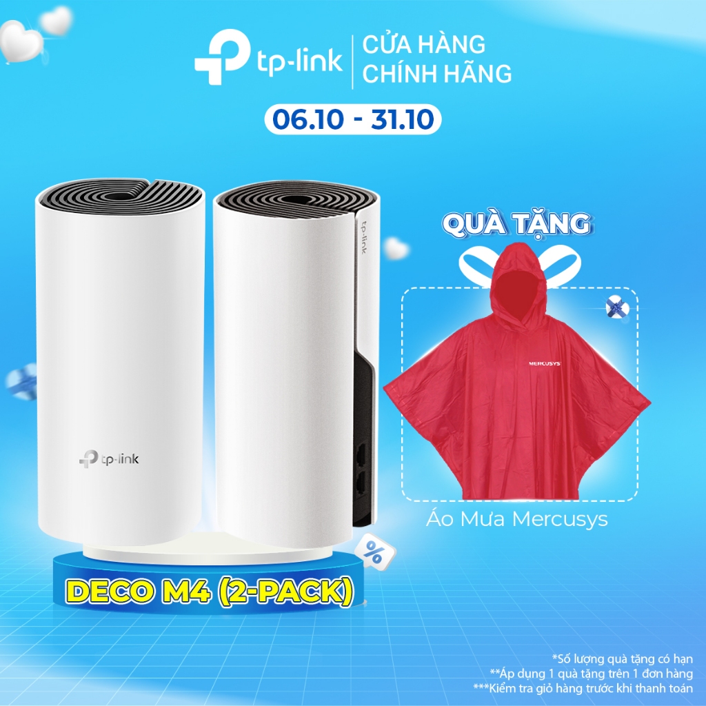 Hệ Thống Wifi Mesh TP-Link Deco M4(2-pack) Chuẩn AC 1200Mbps Dành Cho Gia Đình