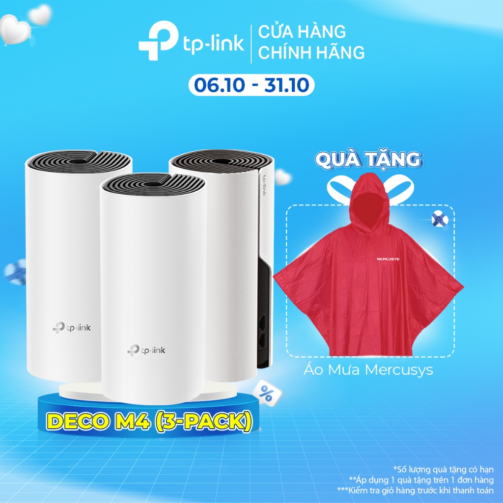 Hệ Thống Wifi Mesh TP-Link Deco M4 Chuẩn AC 1200Mbps Dành Cho Gia Đình