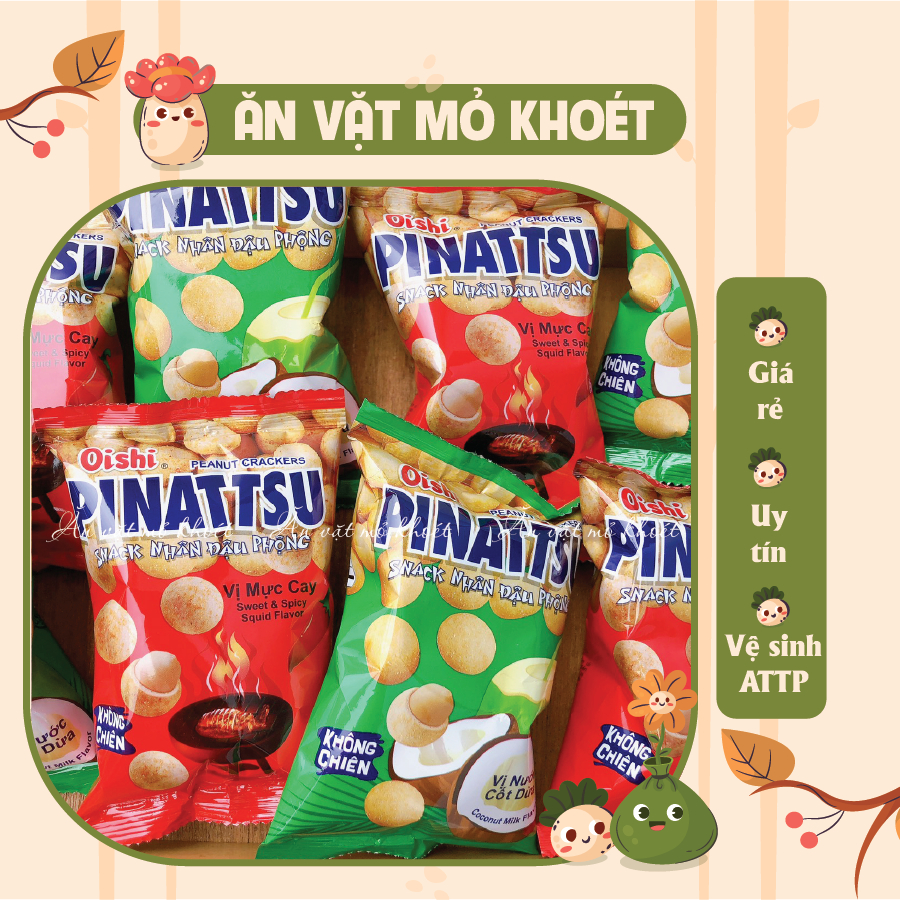 Snack Đậu Phộng Pinatsu Oishi 2 Vị Cốt Dừa Mực Cay (gói 13g) | Shopee ...