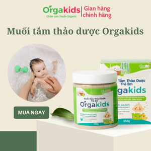 Muối tắm CẬN DATE thảo dược cao cấp cho bé Orgakids hiệu quả nhanh với rôm sẩy, mẩn ngứa- hộp 350g