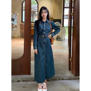 FREESHIP VÁY BÒ DÀI TAY DÁNG DÀI KÈM BELT QCCC