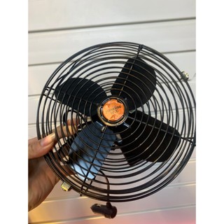 Quạt Mini Kẹp Trên Xe Ô Tô Lồng Sắt 12 và 24v Cánh sắt Đường Kính 20cm