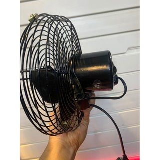 Quạt Mini Kẹp Trên Xe Ô Tô Lồng Sắt 12 và 24v Cánh sắt Đường Kính 20cm