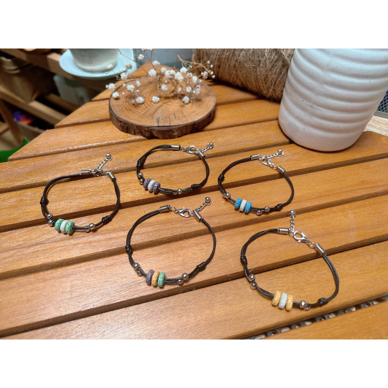 Vòng tay Nami - Vòng đá nham thạch các màu mix charm