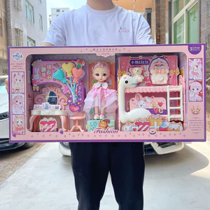 Đồ chơi búp bê cho bé gái kèm bàn trang điểm cơ lớn Freeship Búp bê - Quà tặng sinh nhật sang trọng [Mẫu 03]