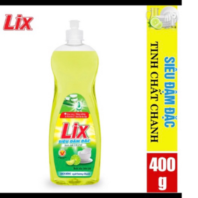 Nước rửa chén Lix siêu sạch tiết kiệm rửa chén Lix Yes hương chanh & Trà Xanh 400g