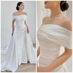 ĐẦM CƯỚI , ĐI BÀN, ĐUÔI CÁ KÈM TÙNG ĐUÔI XÒE DÀI RỜI ( hàng có sẳn) FULL SIZE S /M/L/XL(đầm body ,tùng xoè rời — ảnh 1