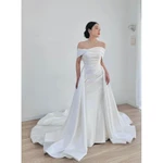 ĐẦM CƯỚI , ĐI BÀN, ĐUÔI CÁ KÈM TÙNG ĐUÔI XÒE DÀI RỜI ( hàng có sẳn) FULL SIZE S /M/L/XL(đầm body ,tùng xoè rời — ảnh 2