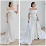 ĐẦM CƯỚI , ĐI BÀN, ĐUÔI CÁ KÈM TÙNG ĐUÔI XÒE DÀI RỜI ( hàng có sẳn) FULL SIZE S /M/L/XL(đầm body ,tùng xoè rời — ảnh 4