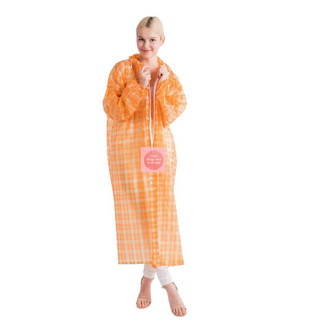 Áo Mưa Một Người Có Dây Kéo Chất Liệu PVC Dẻo Mẫu Sọc Caro Unisex