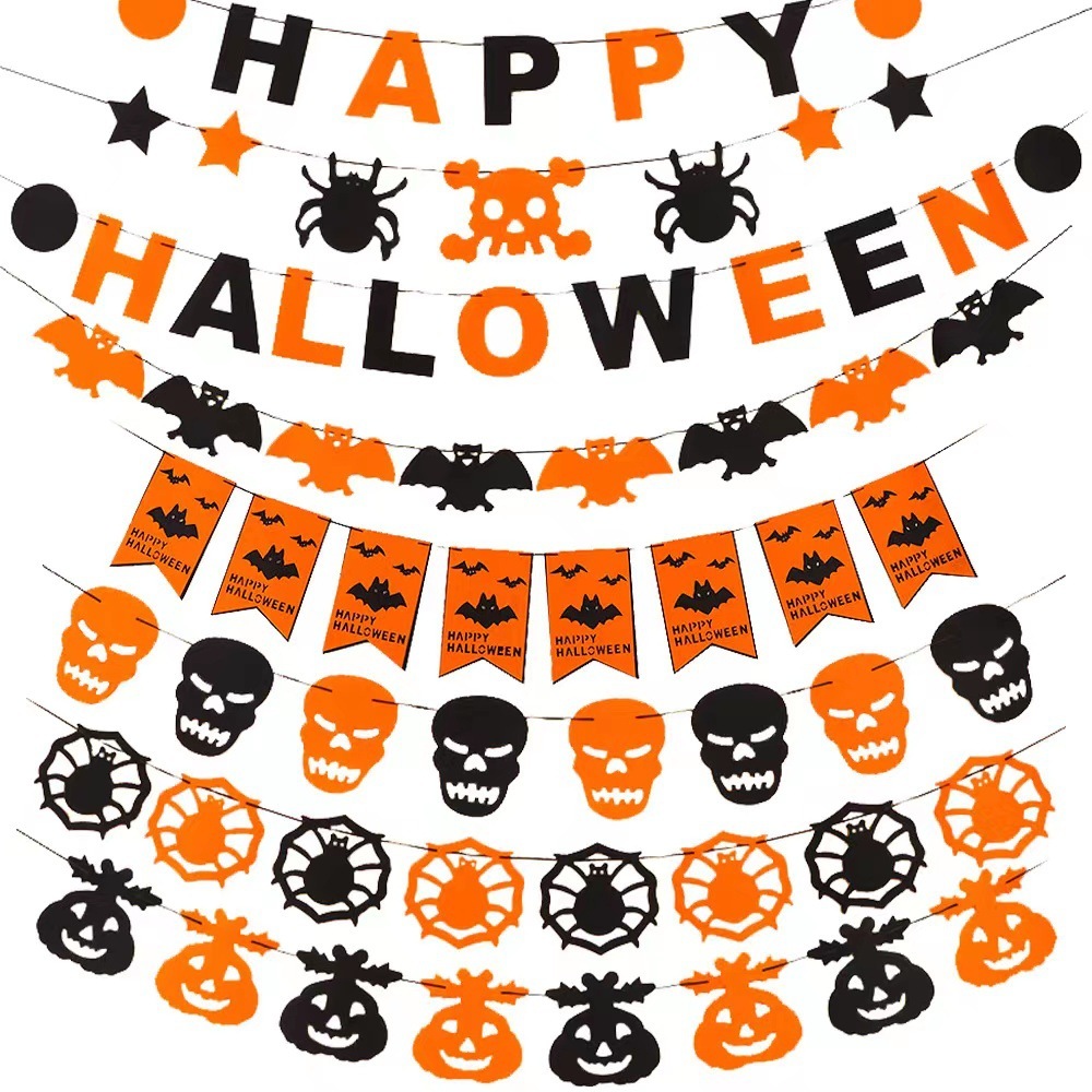 Dây treo trang trí Halloween chữ Happy halloween 2,7met dùng treo ngang , dây thalloween treo cửa