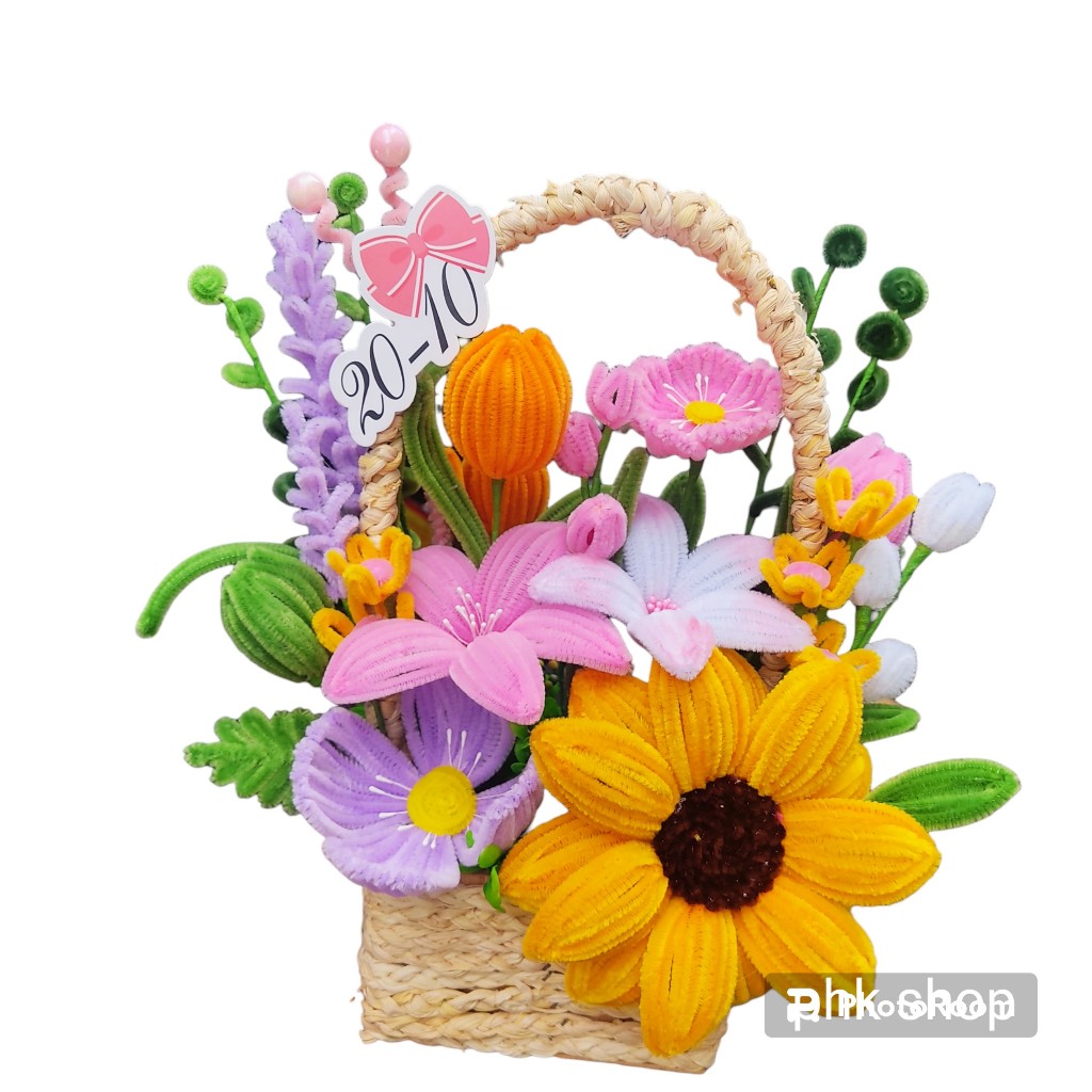Hoả tốc)Giỏ hoa kẽm nhung quà tặng 20/10 làm sẵn phk shop mẫu 3 | Shopee  Việt Nam