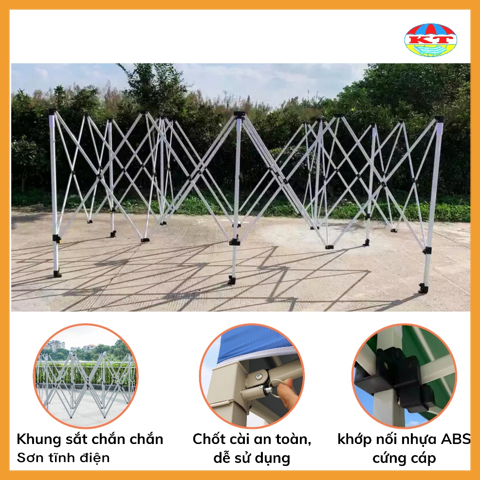 [Rẻ - Rẻ - Rẻ] Nhà Bạt Di Động 3M X 3M Che Nắng, Che Mưa Ngoài Trời, Khung Thép Sơn Tĩnh Điện